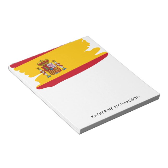 Personalized Spain Spanish Flag Patriotic Notepad (Angled)