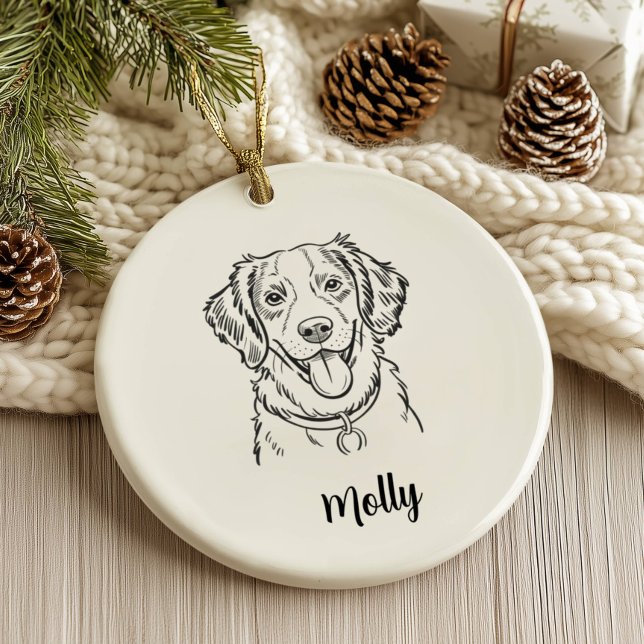 Personalized Spaniel Dog Christmas Ceramic Ornament (Creator Uploaded)