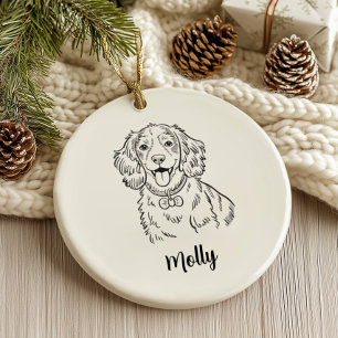 Personalized Spaniel Dog Christmas Ceramic Ornament