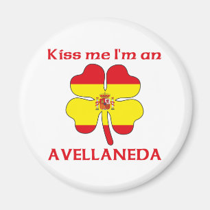Personalized Spanish Kiss Me I'm Avellaneda Magnet