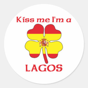 Personalized Spanish Kiss Me I'm Lagos Classic Round Sticker
