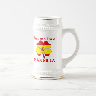 Personalized Spanish Kiss Me I'm Mansilla Beer Stein