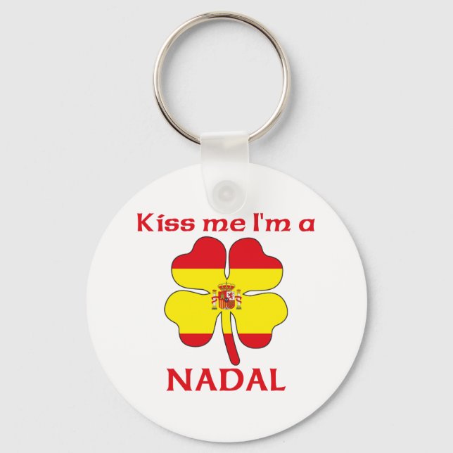 Personalized Spanish Kiss Me I'm Nadal Keychain (Front)