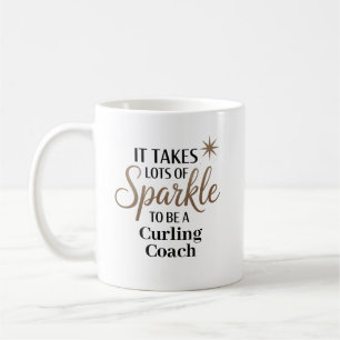 Personalized Sparkle Curling Coach Coffee Mug