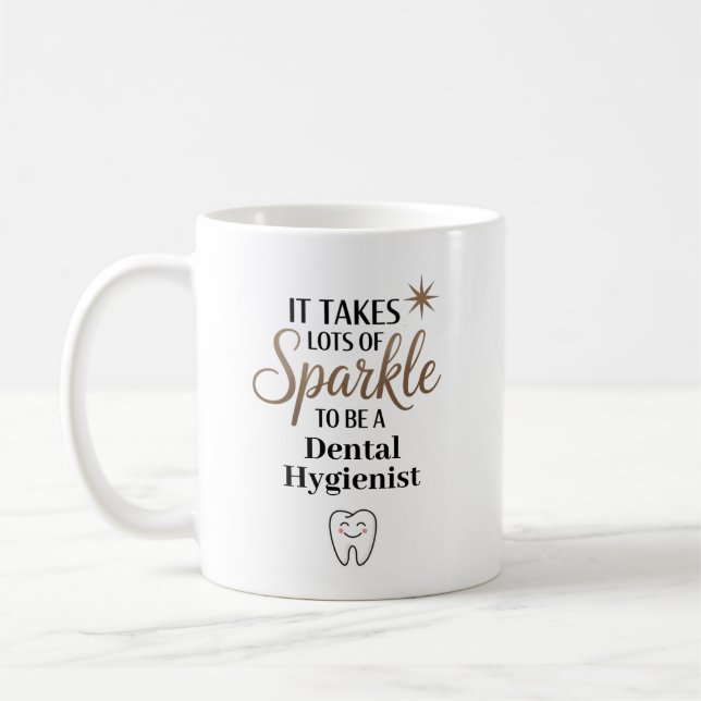Personalized Sparkle Dental Hygienist Coffee Mug (Left)