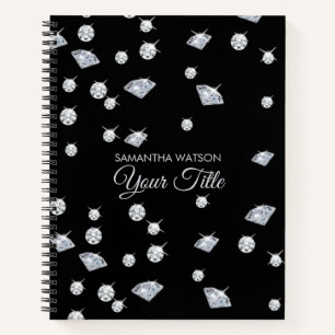 Personalized Sparkle Diamonds Notebook