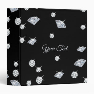 Personalized Sparkle Diamonds School Binder