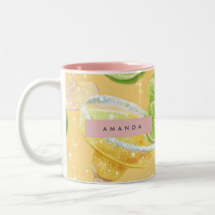 Personalized Sparkle Margarita & Lime Two-Tone Coffee Mug