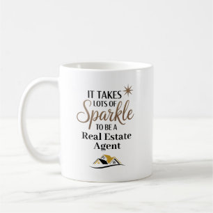 Personalized Sparkle Real Estate Agent Coffee Mug