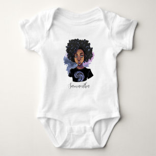 Personalized Sparkling African American Baby Bodysuit