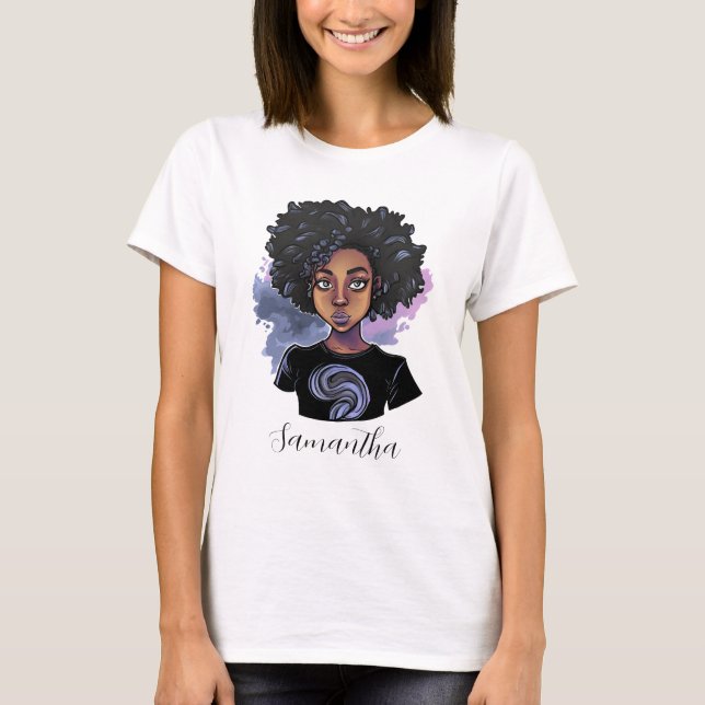 Personalized Sparkling African American T-Shirt (Front)