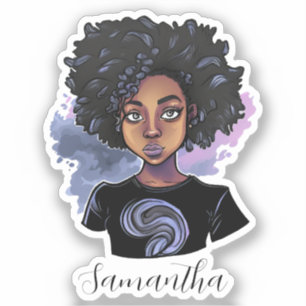 Personalized Sparkling African American Woman
