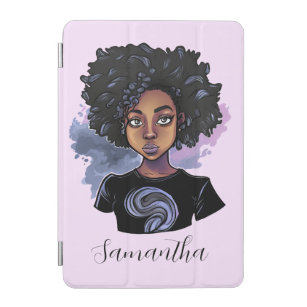 Personalized Sparkling African American Woman iPad Mini Cover