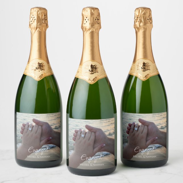 Personalized Sparkling Wine Bottle Label Photo (Bottles)