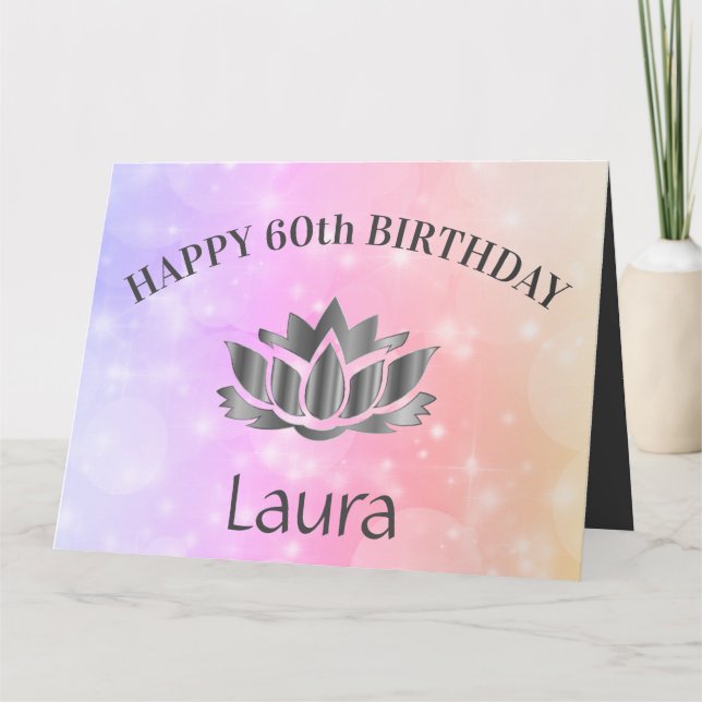 Personalized Sparkly 60th Birthday Card (Front)