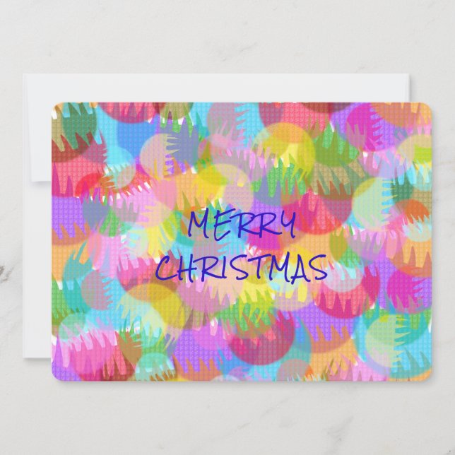 PERSONALIZED SPARKLY COLOURED MERRY CHRISTMAS INVITATION (Front)