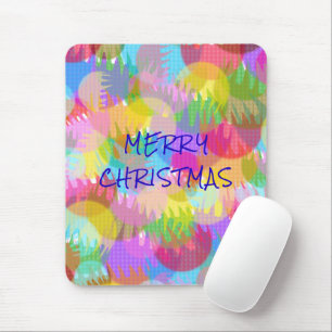 PERSONALIZED SPARKLY COLOURED MERRY CHRISTMAS MOUSE PAD