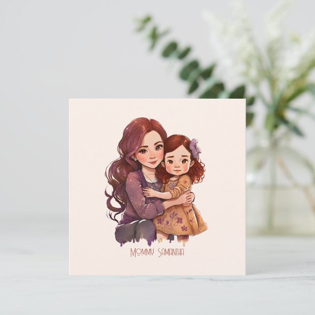 Personalized Sparkly Mother and Daughter (Standing Front)