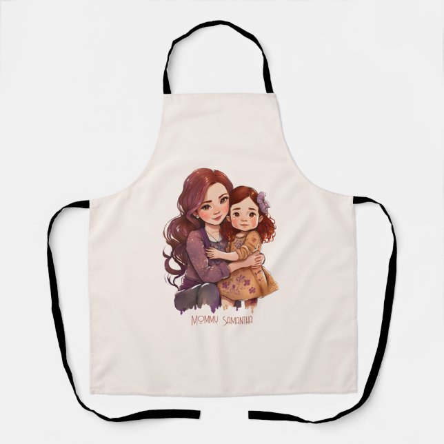 Personalized Sparkly Mother and Daughter Apron (Front)