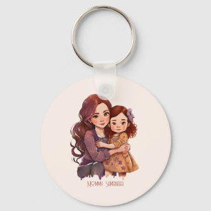 Personalized Sparkly Mother and Daughter Keychain