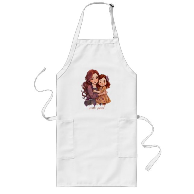 Personalized Sparkly Mother and Daughter Long Apron (Front)