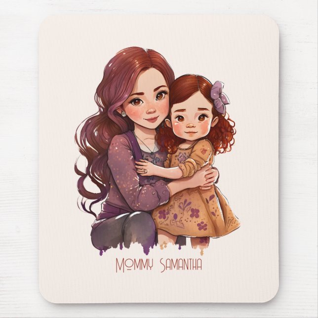 Personalized Sparkly Mother and Daughter Mouse Pad (Front)