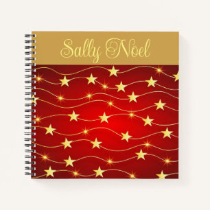 Personalized sparkly stars notebook
