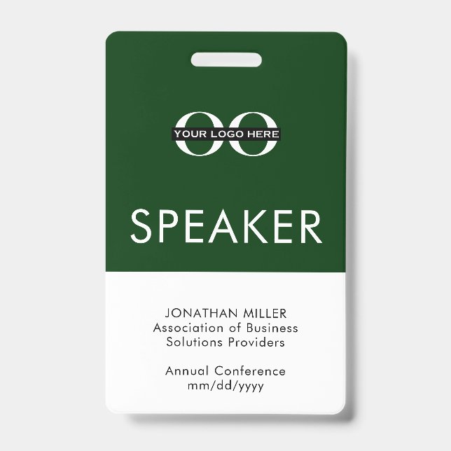 Personalized Speaker Badge Custom Text Logo (Front)