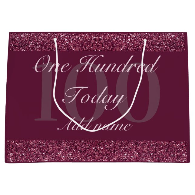 Personalized special birthday gift bag 100th (Front)