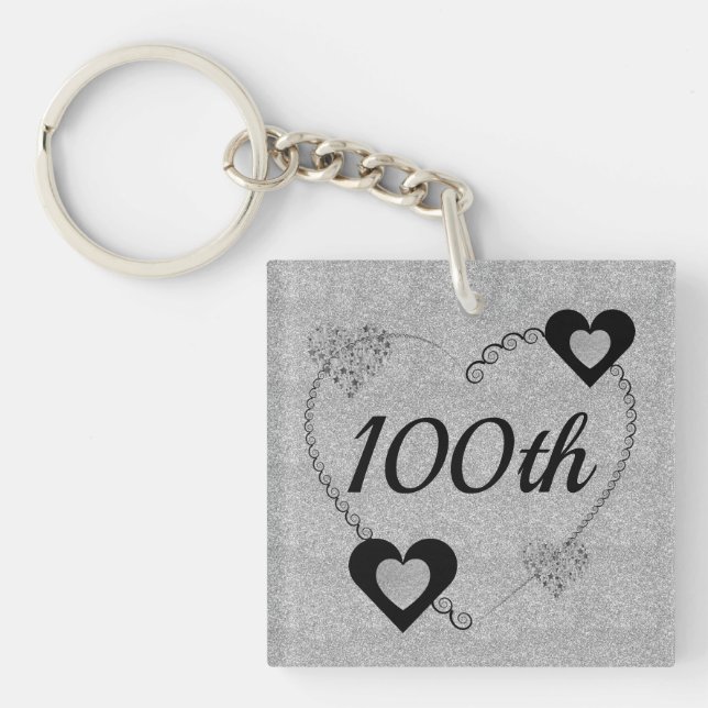 Personalized special birthday key ring 100th (Front)