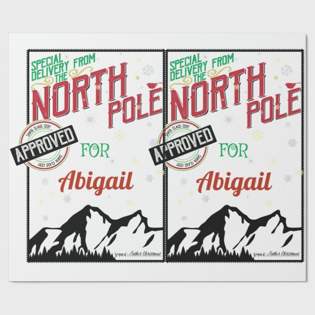 Personalized Special Delivery From The North Pole Wrapping Paper (Flat)
