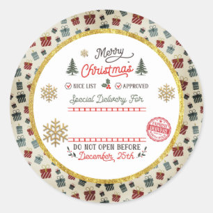Personalized Special Delivery North Pole Santa Classic Round Sticker