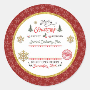 Personalized Special Delivery North Pole Santa Classic Round Sticker