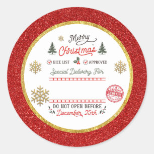 Personalized Special Delivery North Pole Santa Classic Round Sticker