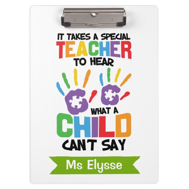 Personalized Special Education Teacher Clipboards (Front)