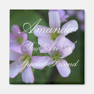 Personalized Special Friend Purple Flowers Magnet