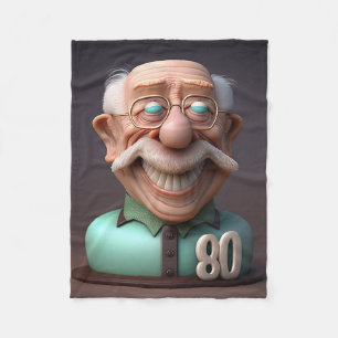Personalized Special Funny 80years old Birthday Fleece Blanket