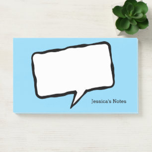 Personalized speech bubble blue Post-it® notes