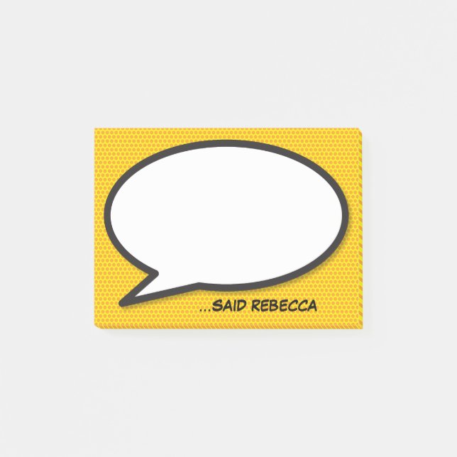 Personalized Speech Bubble Comic Book Pop Art   Post-it Notes (Front)