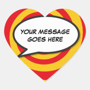 Personalized Speech Bubble Fun Modern Heart Sticker