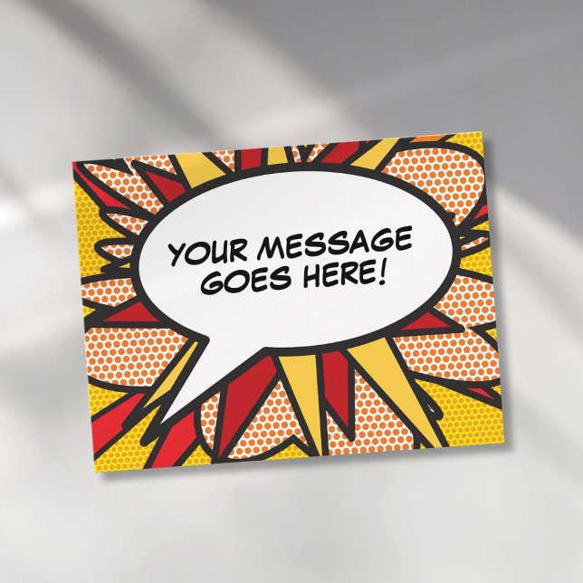 Personalized Speech Bubble Fun Retro Comic Book Postcard (Personalized Speech Bubble Fun Retro Comic Book Postcard)