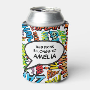 Personalized Speech Bubble Funny Modern Colourful Can Cooler
