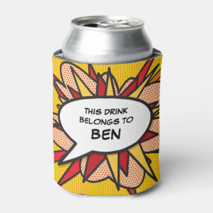 Personalized Speech Bubble Funny Modern Cool Can Cooler
