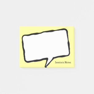 Personalized speech bubble yellow Post-it® notes