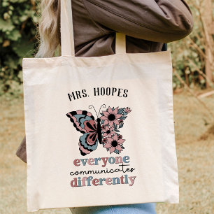 Personalized Speech Language Pathologist Butterfly Tote Bag