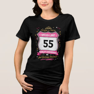 Personalized Speed Limit Birthday Name & Age Tri-Blend Shirt