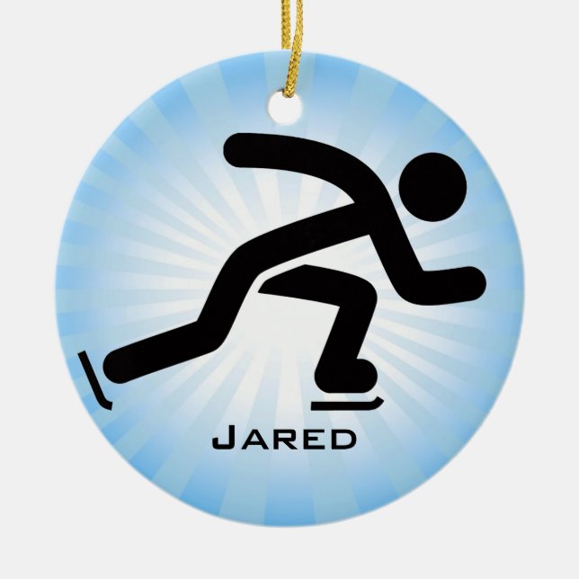 Personalized Speed Skating Ornament (Front)