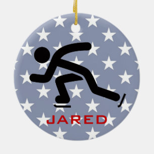 Personalized Speed Skating Ornament