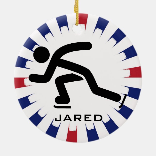 Personalized Speed Skating Ornament (Back)