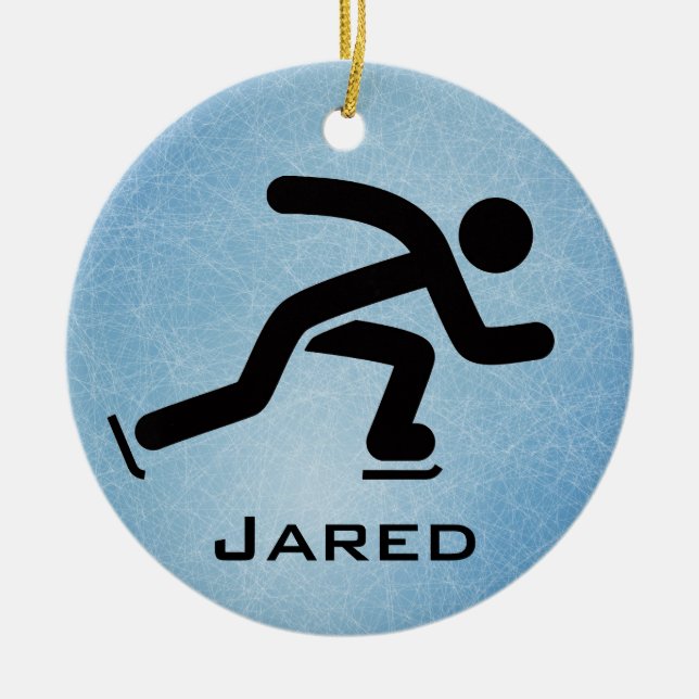Personalized Speed Skating Ornament (Front)